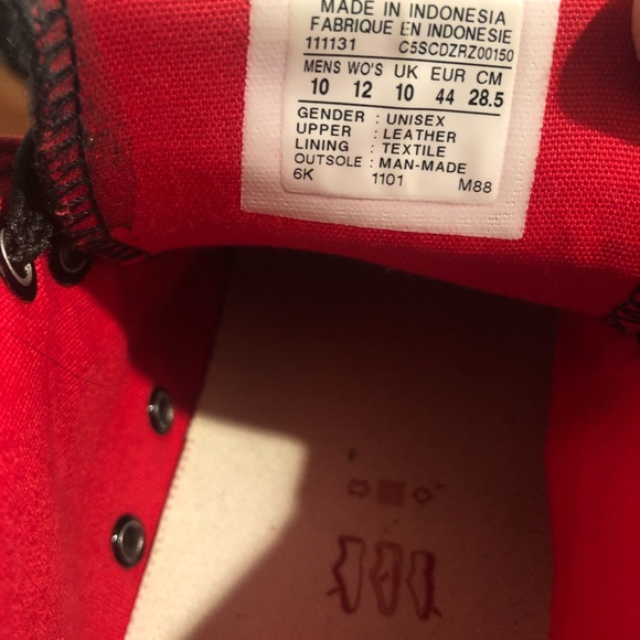 Men’s Converse All Star - Black and red leather - Picture 2 of 3